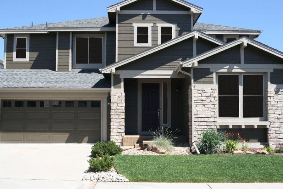 Solar screens fitted to the windows of a Bakersfield home