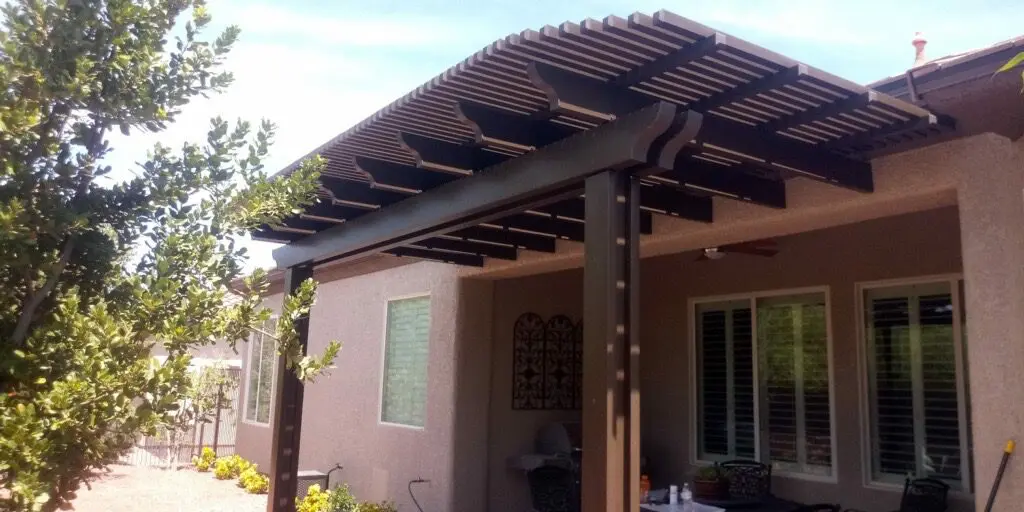 Backyard, perfect patio cover installation, Bakersfield Ca